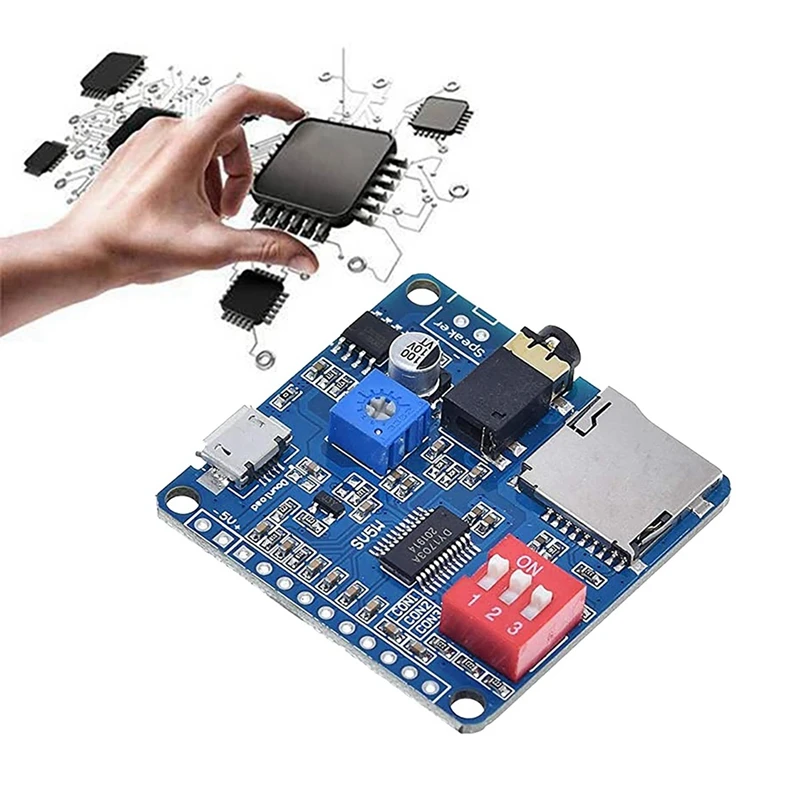 ABFT-3X DY-SV5W وحدة تشغيل الصوت لمشغل موسيقى MP3 مضخم تشغيل الصوت 5 واط SD/TF بطاقة متكاملة UART I/O الزناد