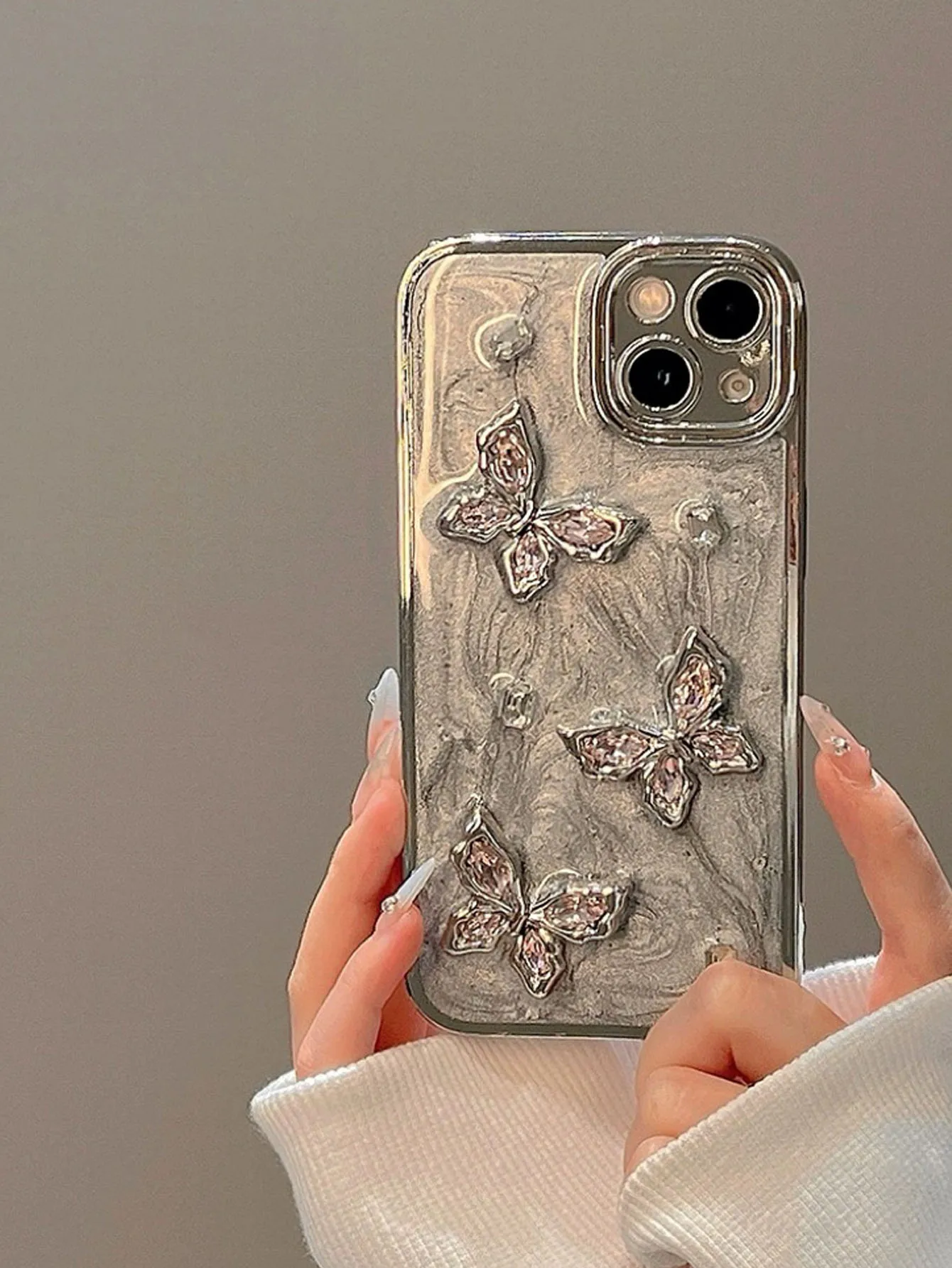 3D Butterfly Flash Diamond Suitable For iPhone 15 Pro Max Phone Case 13 14 Pro 11 Anti Drop 12 Full Case