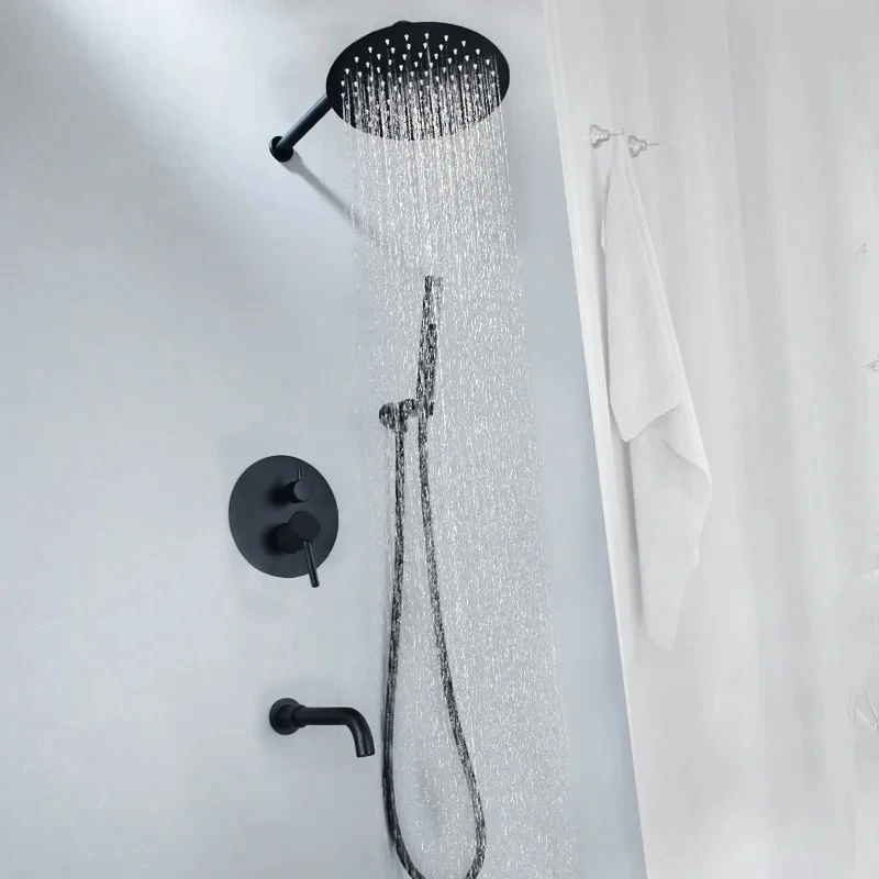 الأمطار دش مجموعات 304 حمام من الفولاذ المقاوم للصدأ دش مجموعة في الحائط دش مخفي الباردة والساخنة صنبور حوض خلاط صنبور #3