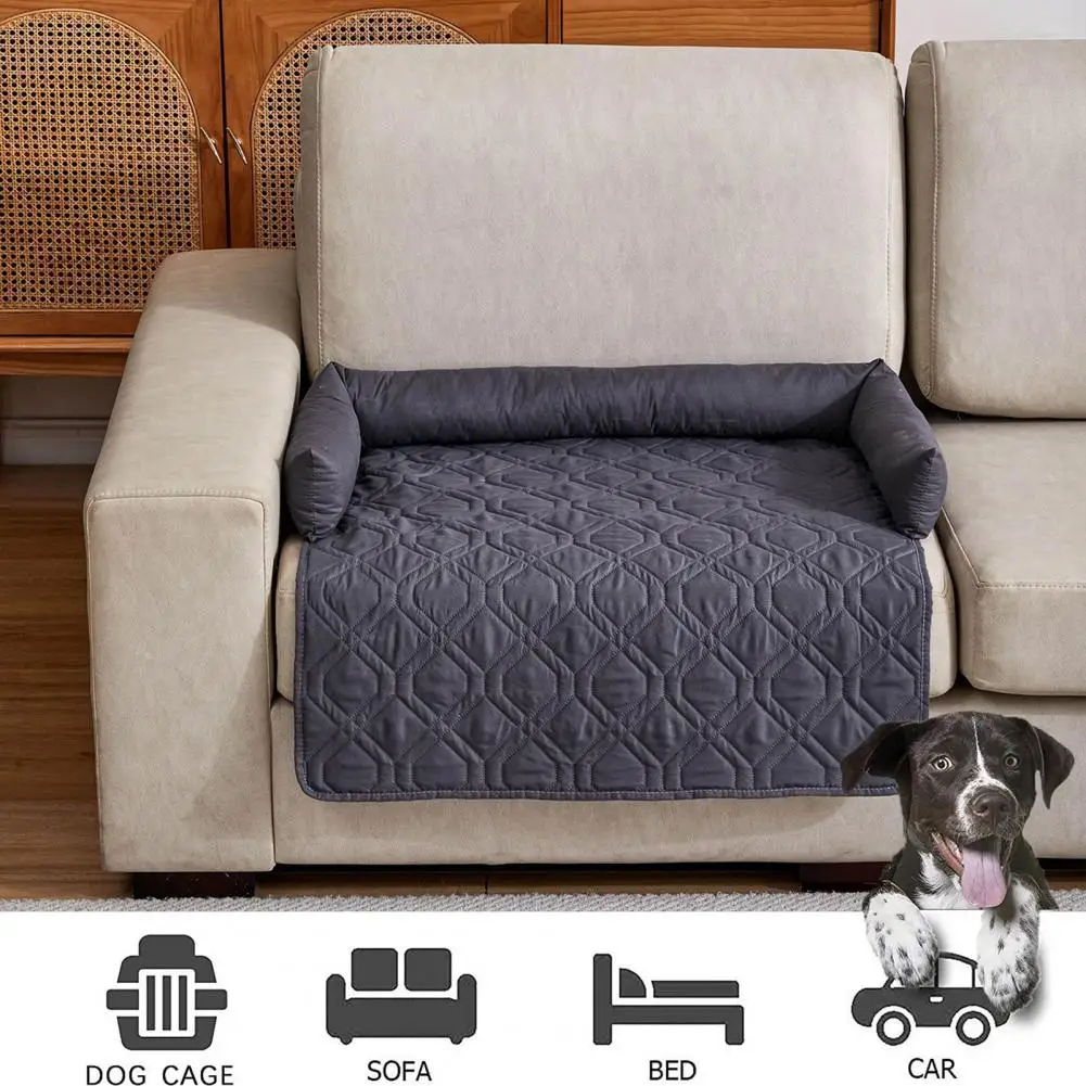 

Multifunctional Pet Bed Waterproof Dog Bed Mat with Bolster Anti-slip Pet Blanket Easy to Clean Sofa Cover for Cats for Pets