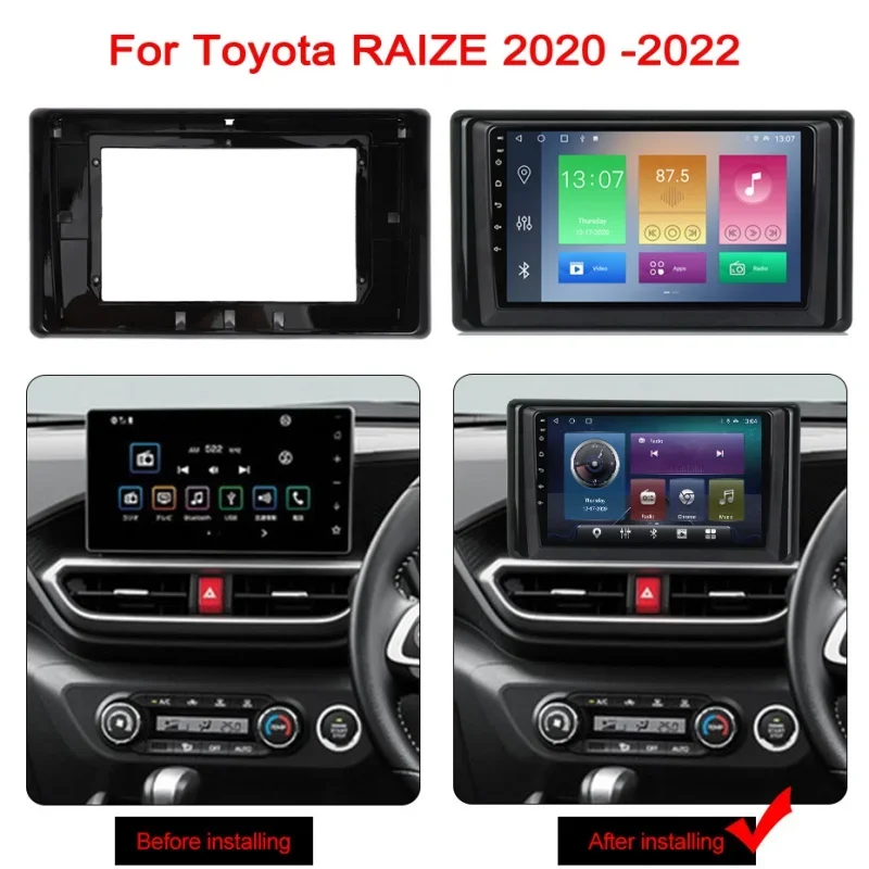 Android 2din Car audio Stereo frame For Toyota RAIZE 2020 car Radio Fascias Panel Frame Fit  20 inch In Dash headunit screen