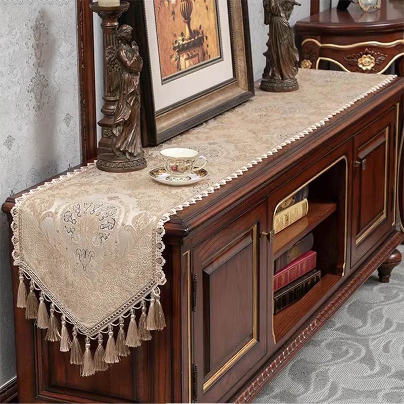 High Quality Restaurant Decoration Table Runner Living Room TV Cabinet Dust-proof Cover Towel New Tassel Home Table Runner