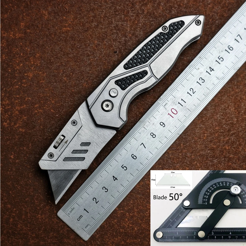 Grady Fung Brand Heavy Utility Knife Folding Blades Stainless Steel edc Cutter for Pipe Paper Box Outdoor Camping Hand Tools