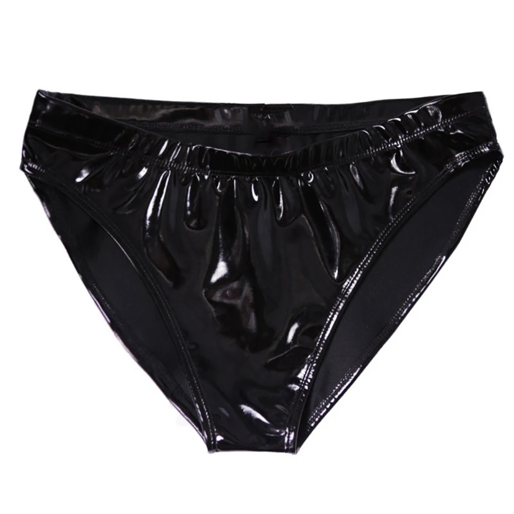 Women Sexy Briefs Shiny PVC Leather Panties Night Club Wear Glossy Waterproof Underwear Stage perform Lingerie Female Underpant