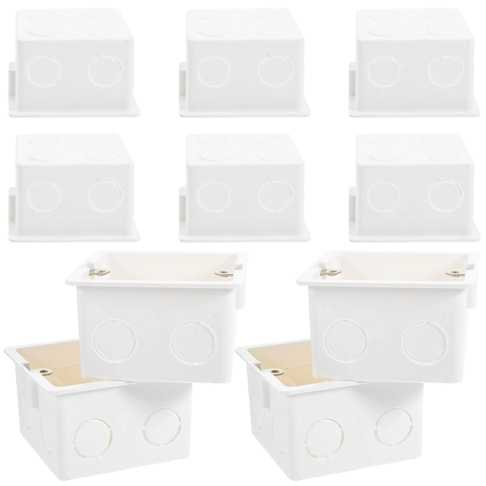

10pcs 86 Type Pvc Wall Socket Boxes Concealed Junction Watertight Electrical Box Wall Mounting Recessed Socket Box Diy Electric