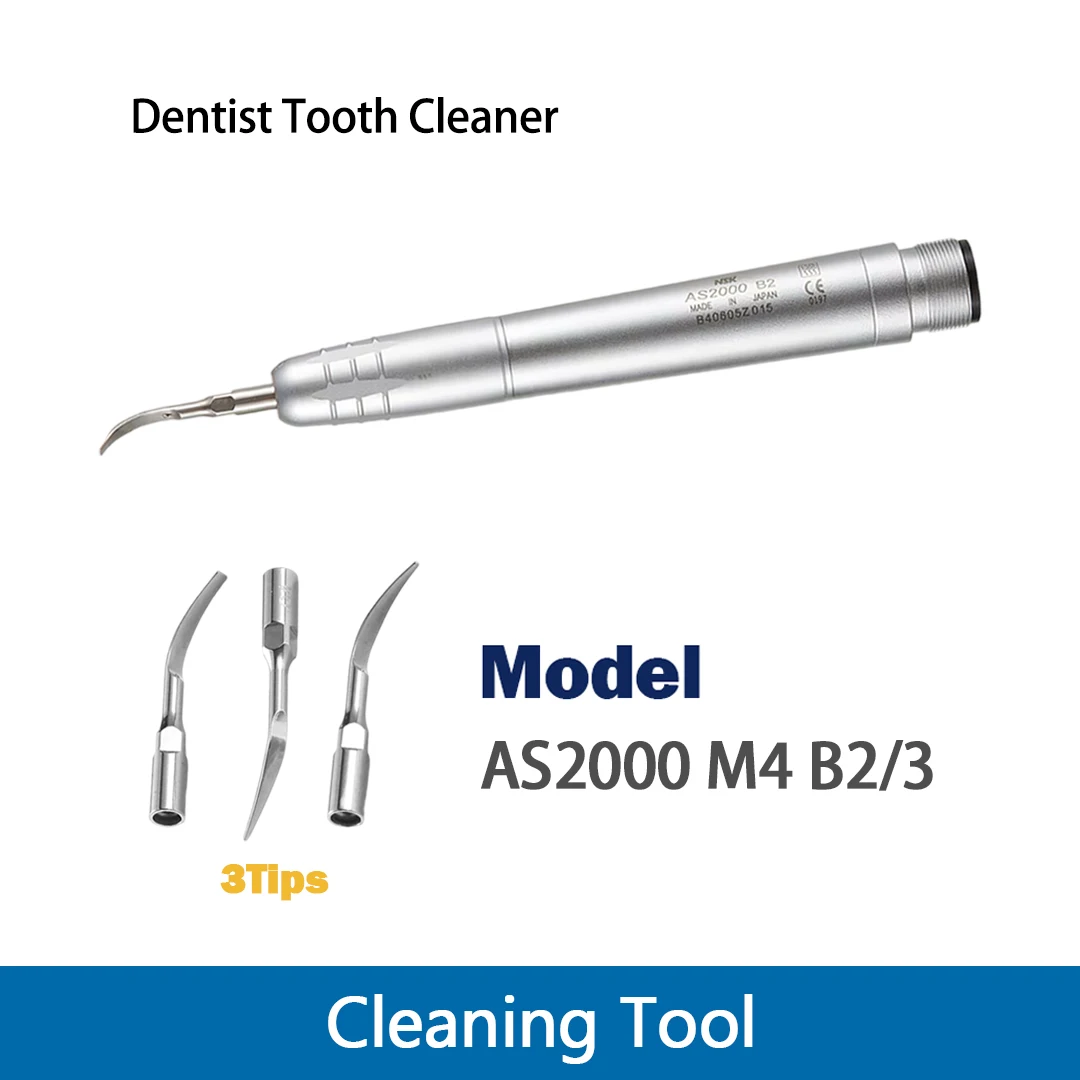 AS2000 Dental Ultrasonic Air Scaler Handpiece 3 Tips Tooth Calculus Remover Teeth Cleaning Equipment Dentist Clinic Tools