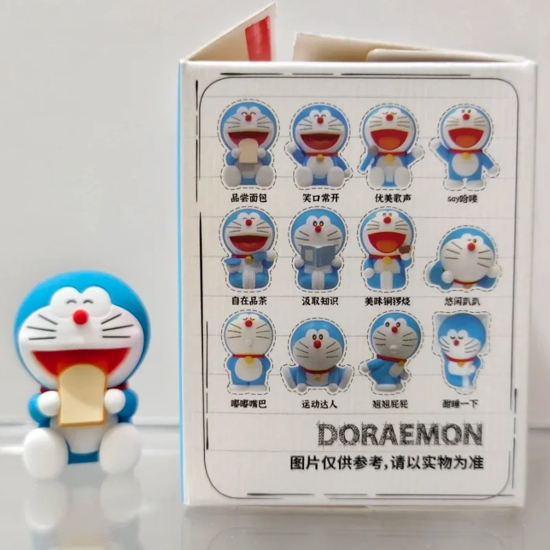 Genuine Anime Doraemon Mini Diary Series Blind Box Kawaii Trend Anime Figure Kawaii Room Desktop Decor Toys Birthday Gift