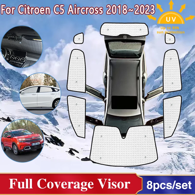 

Автомобильные солнцезащитные козырьки для Citroen C5 Aircross, аксессуары 2018 ~ 2023, защита от ультрафиолета, солнцезащитный козырек на лобовое стекло 2021 2022
