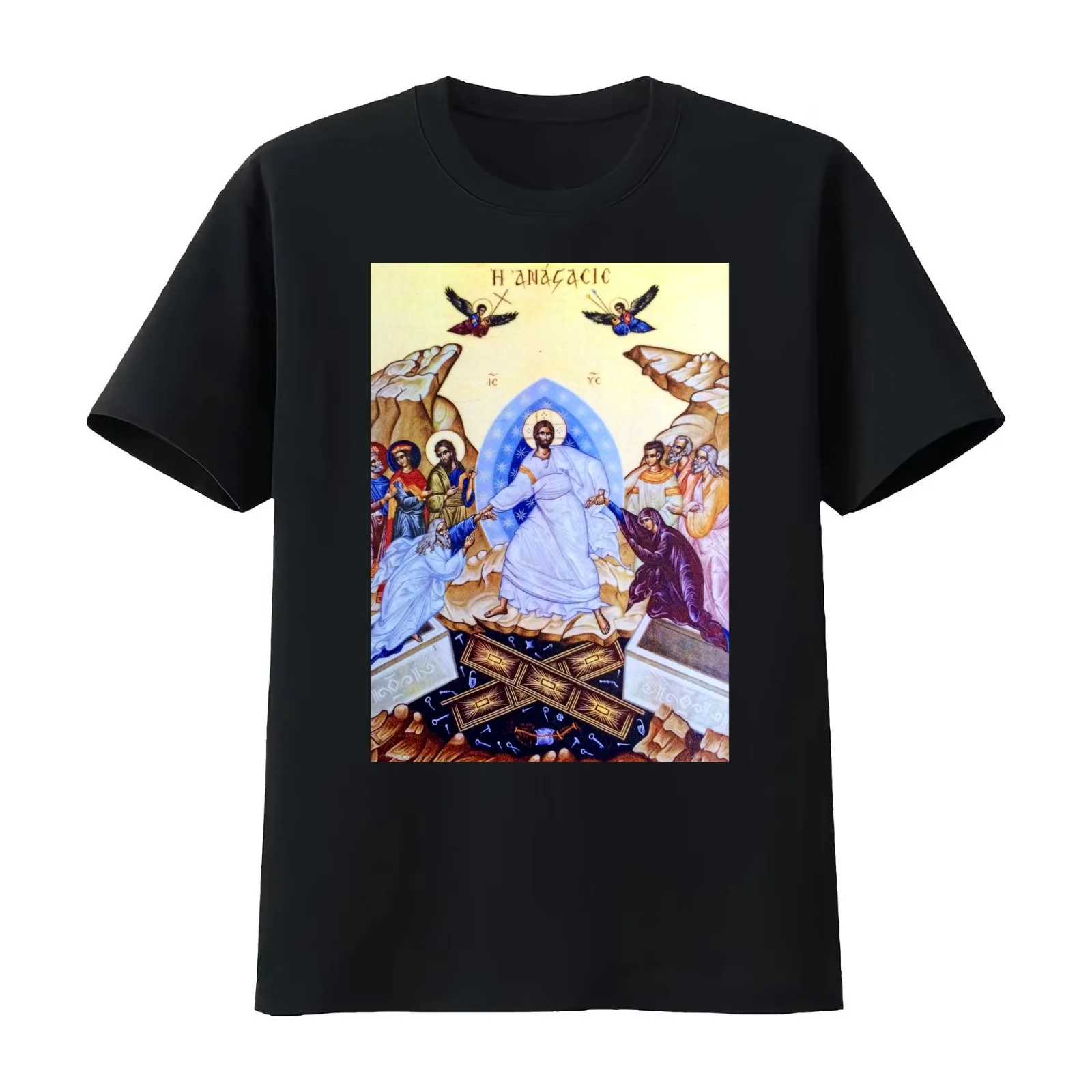 The Harrowing of Hell T-Shirt Summer Casual Cotton Tee Oversized Streetwear Tops Vintage Graphic Print Unisex Men Women
