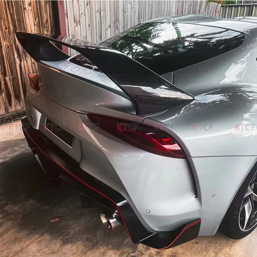 For Toyota Supra A90 2019-2022 Car Styling Real Carbon Fiber Rear Spoiler Trunk Wing MB Style FRP