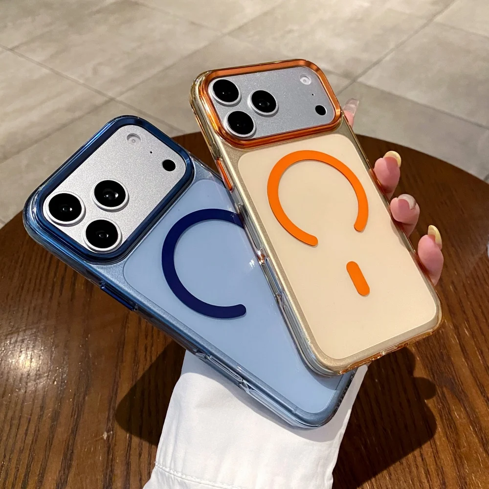 Clear Crystal Magnetic For Magsafe Case For iPhone 18 18Pro 17 16 16Pro Max Wireless Charging Acrylic Shockproof Slim Back Cover