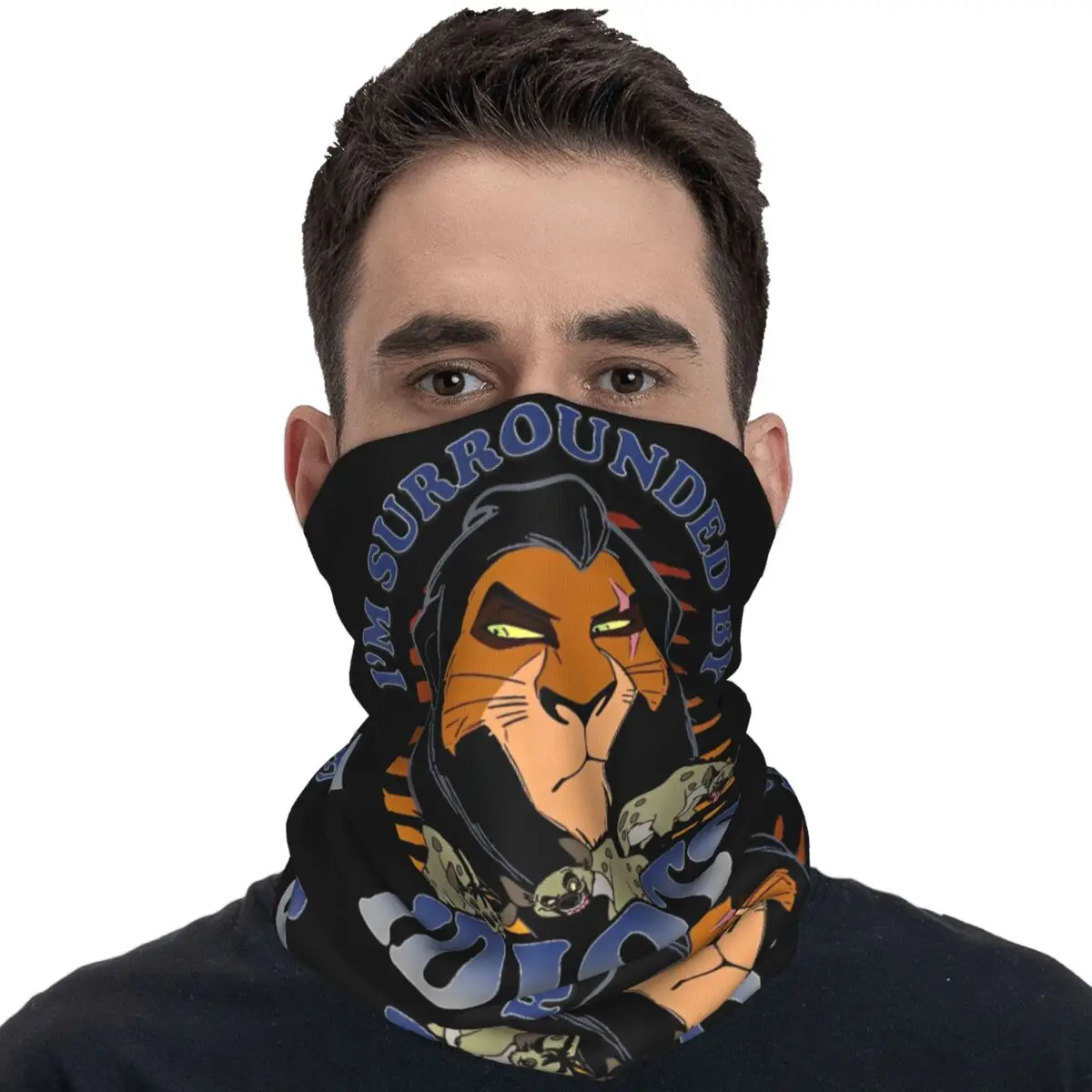 The Lion King Surrounded By Idiots Bandana Funny Balaclava Autumn Hunting Fishing Protection Mask Breathable Tactical Mask