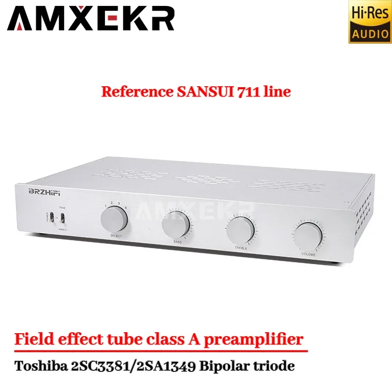 AMXEKR Reference SANSUI 711 Line FET Preamplifier 2SC3381/2SA1349 HiFi Tone Preamplifier Home Theater Stereo Amplifier