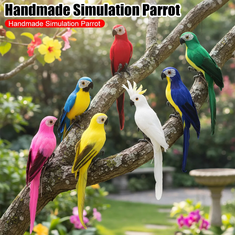 Artificial Simulation Foam Bird Creative Foam Feather Artificial Parrot Lawn Figurine Ornament Fake Animal Bird Home Ornament