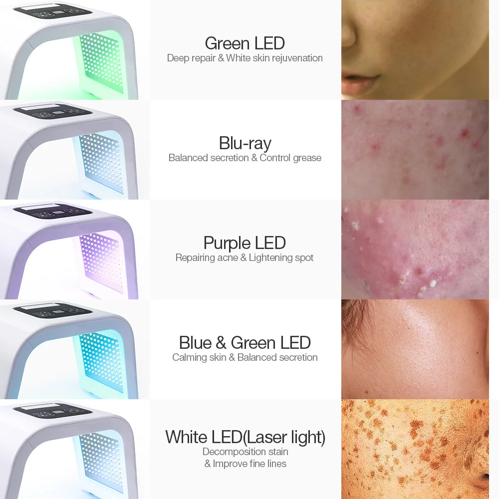 7 colori maschera LED PDT LED Spa uso maschera bellezza salute maschere facciali terapia della luce rossa rughe rimuovere terapia della luce strumenti per la cura della pelle