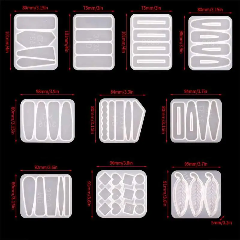 Moldes de silicone para presilhas de cabelo geométricas, molde de resina epóxi para faça você mesmo, artesanato, fabricação de jóias, acessórios de molde