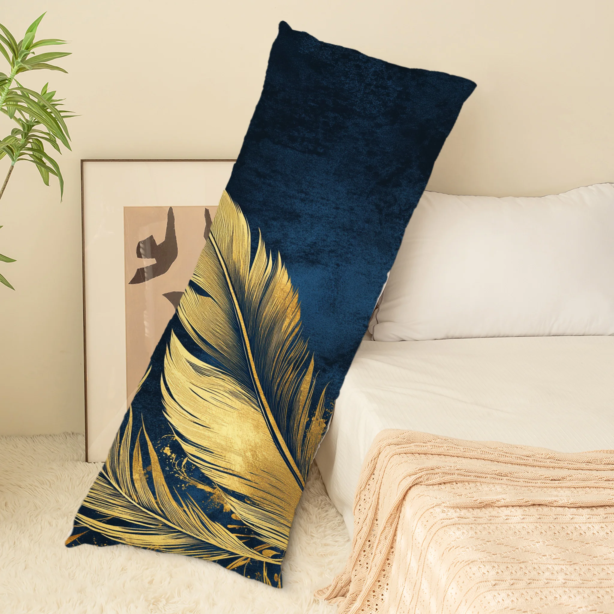 Winter Warm Thick Soft Breathable Pillow Case Compatible for Standard Bed Pillows - Striped Rustic Bedspread Cover with Hidden Z