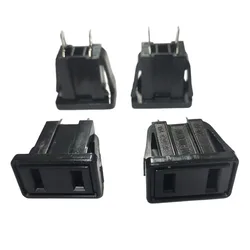 2PCS Black 15A 125V AC power socket US 2 pin embedded industry wiring outlet Panel Mount Socket