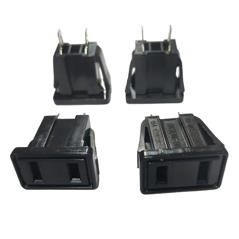 2PCS Black 15A 125V AC Power Socket US 2 Pin Embedded Industry Wiring Outlet Panel Mount Socket