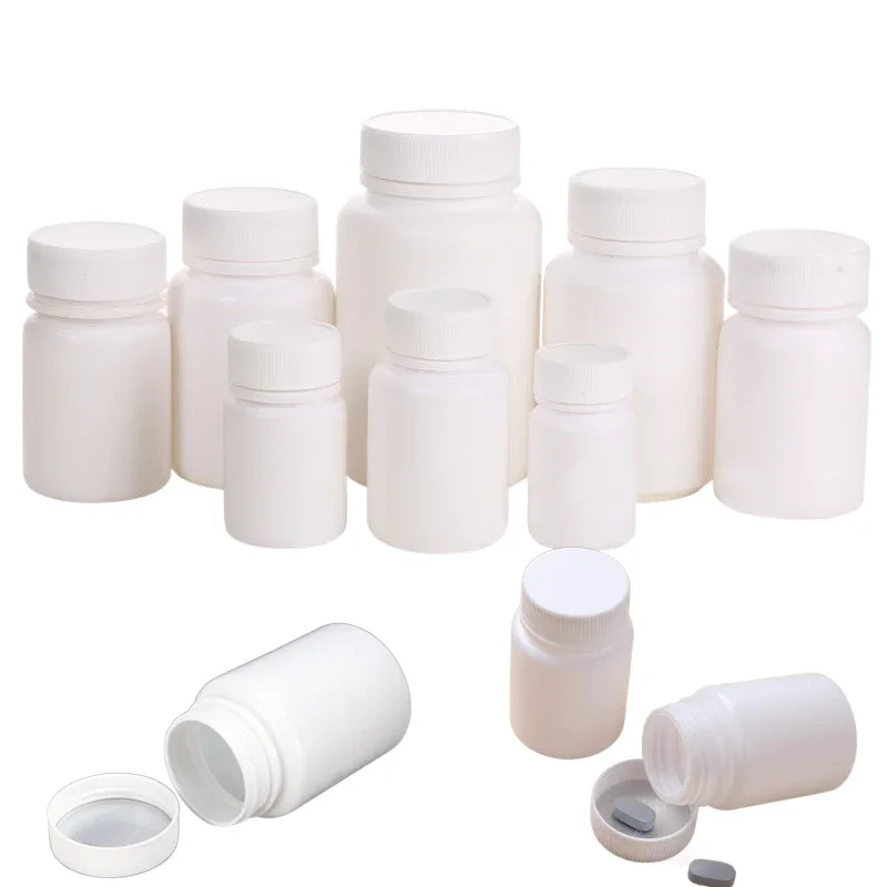 

100Pcs 15ML-100ML Empty Medical Plastic HDPE Pill Bottles With Lids Portable Pill Tablets Capsule Containers Food Grade Bottle