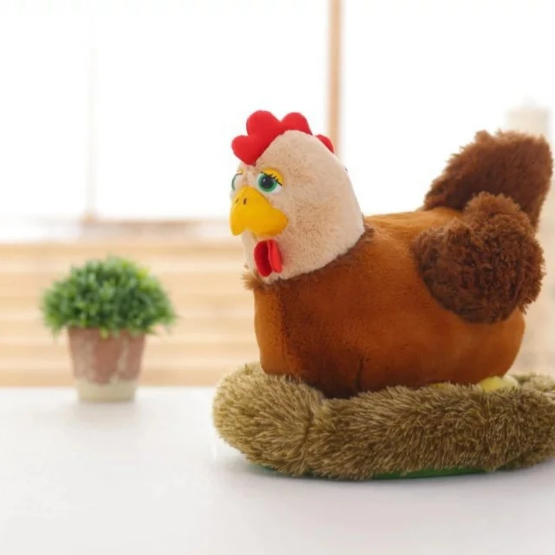 Muñeco de peluche de pollo de peluche para bebé, juguete Kawaii, nido de gallina, juguete de felpa Artificial, adorno, colección de regalos de Navidad, 1 Juego