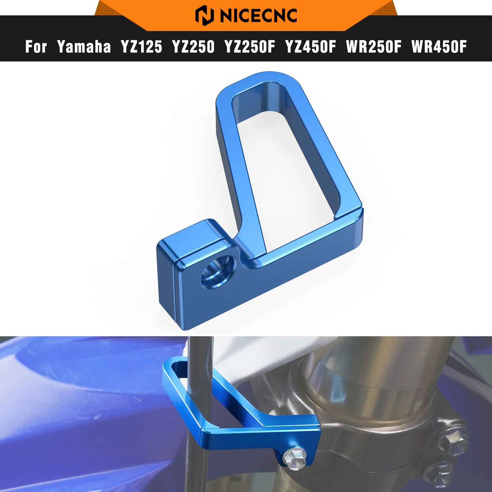 

NICECNC For Yamaha YZ125 YZ250 2004-2020 Front Brake Hose Line Clamp Guide Holder YZ250F YZ450F 2004-2009 YZ250X 2016-2020