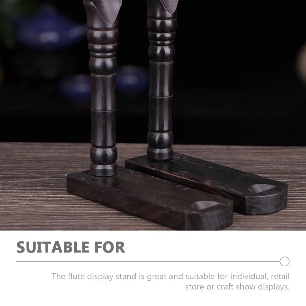 

Wind Instrument Flute Display Stand Black Wooden for Instruments Tube Storage Rack