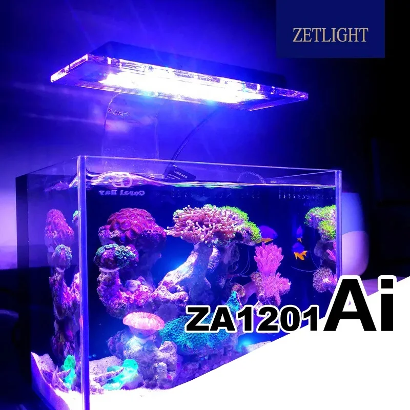 ZETLIGHT ZA1201 Ai 22W App Sunrise Sunset Programmable 4 Channels Saltwater LED Aquarium Light System for Marine Reef Fish Tank