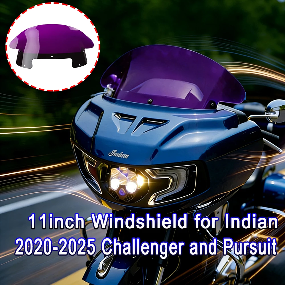 

11" Motorcycle Windshield For Indian Challenger Pursuit 2020-2025 Windshield Deflector & Fairing Cover motorcycles Accessories