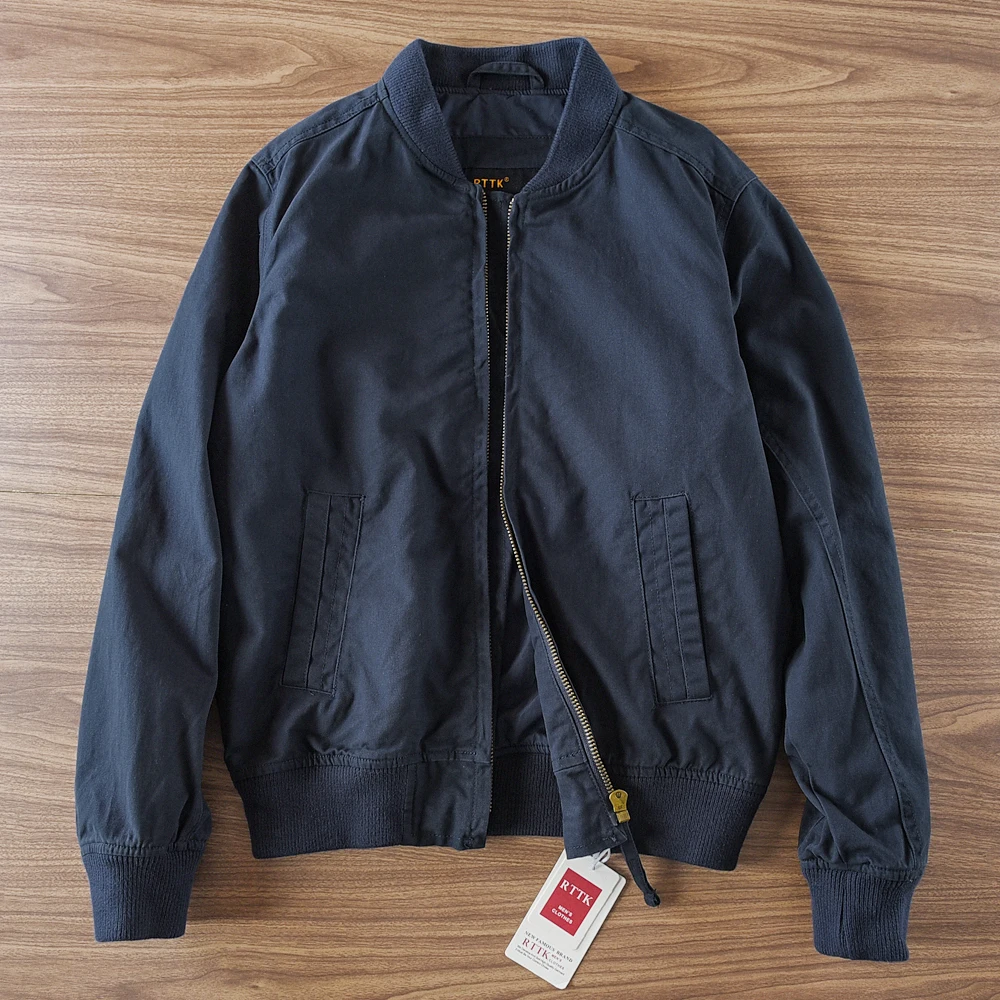 2025 Spring And Autumn New American Retro Men's Solid Color Twill Baseball Clothes 100% Cotton Fashion Wash Leisure Jacket Coat
