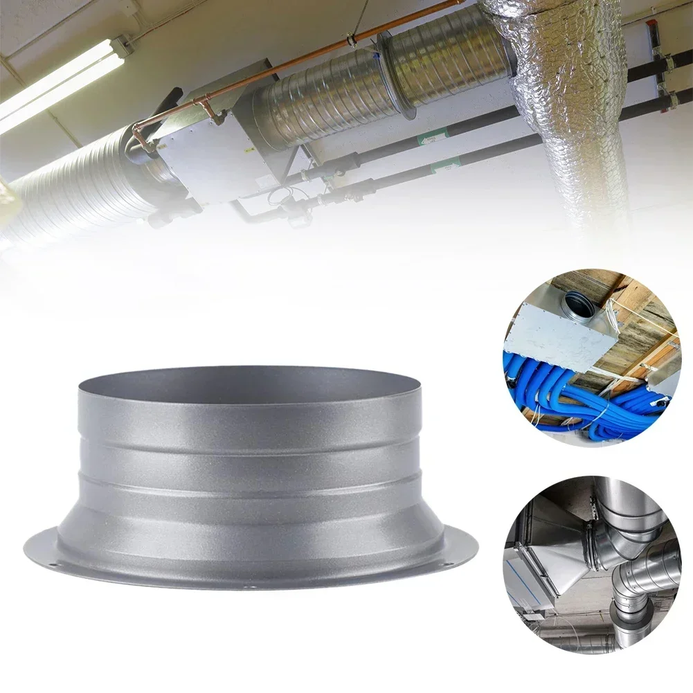 7 Sizes Metal Flange Duct Fan Hose Connector Air Ventilation Adapter For Kitchen Hood Ventilator Pipe Connecting Exhaust Outlet