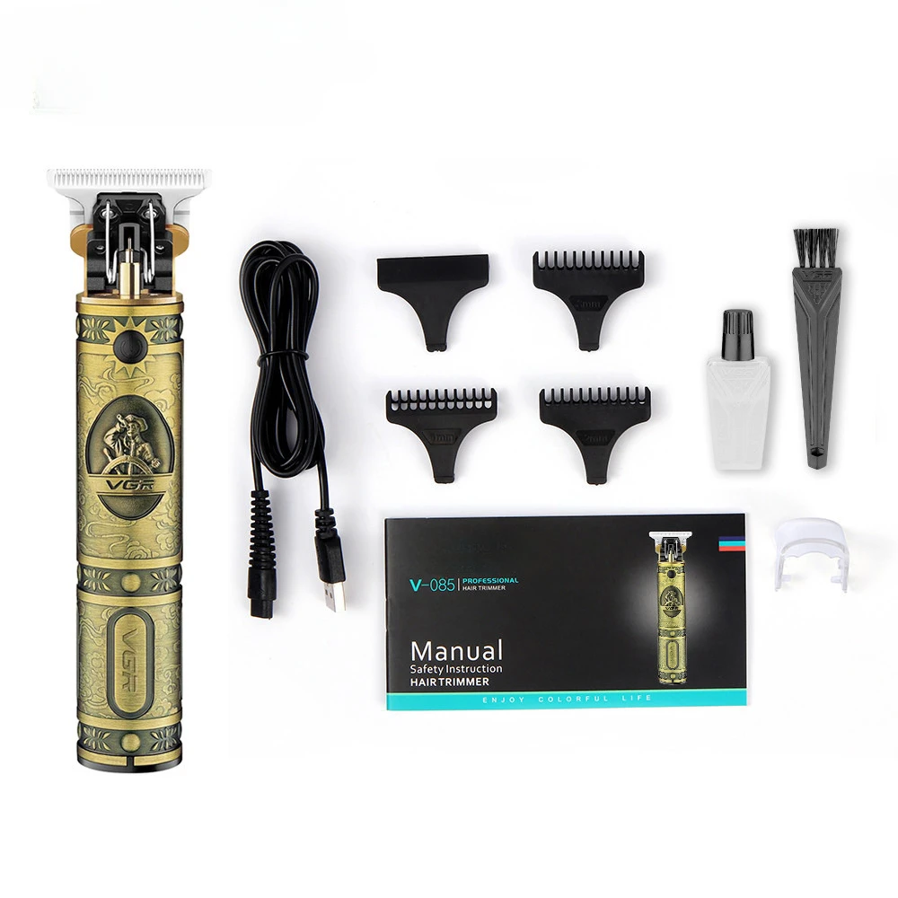 VGR085 Retro Hair Clipper Electric Trimmer Barber Grooming Tool Zero Blade Haircut Styling Salon Professional Hairdressing