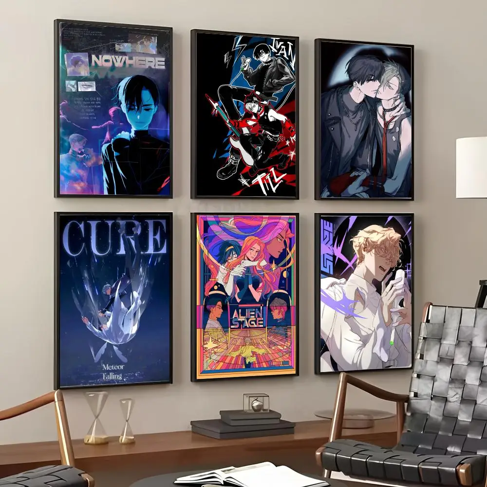 Anime A-alien Stage Painting Calligraphy Cotton Canvas Wall Art Poster HD Print Modern Home Decor Painting