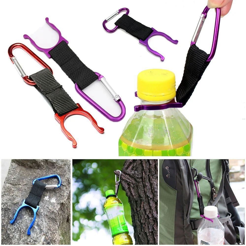 5Pcs Water Bottle Clip Hanging Buckle Carabiner Water Bottle Holder with D-Ring Hook For Outdoor Camping Hiking Traveling