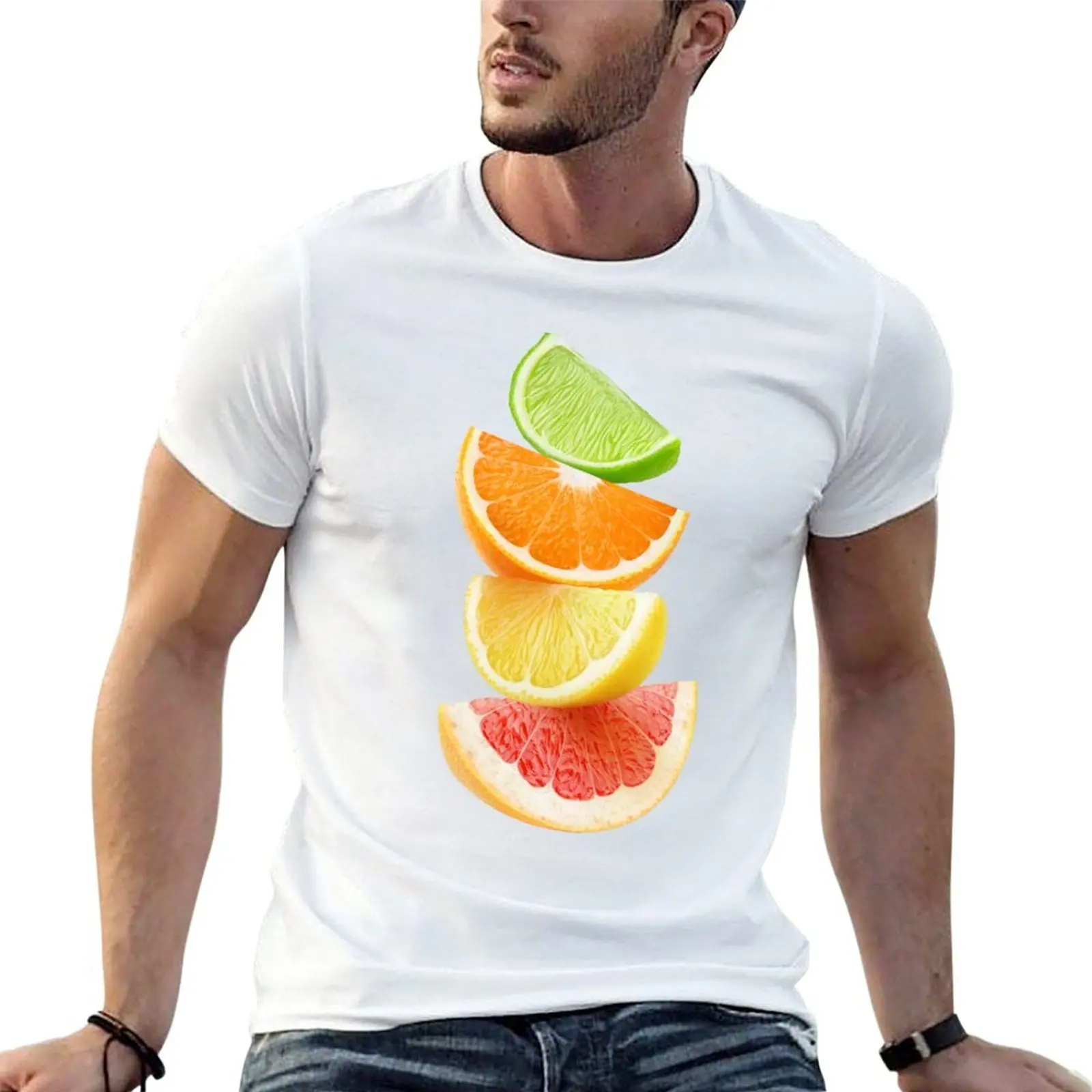 Citrus slices on top of each other T-Shirt g man t shirts for men t shirts with prints t shirt man designer T-shirt
