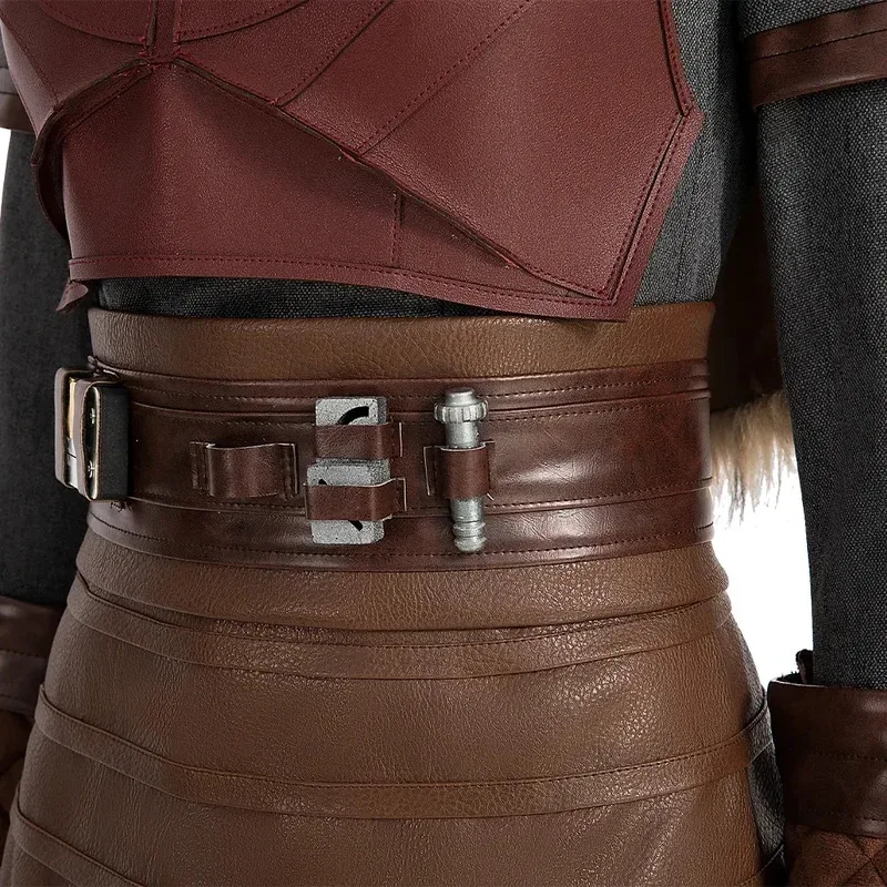 درع نسائي، مجموعة ملابس جلدية وقناع، زي تنكري قتالي للهالوين sk؛m1