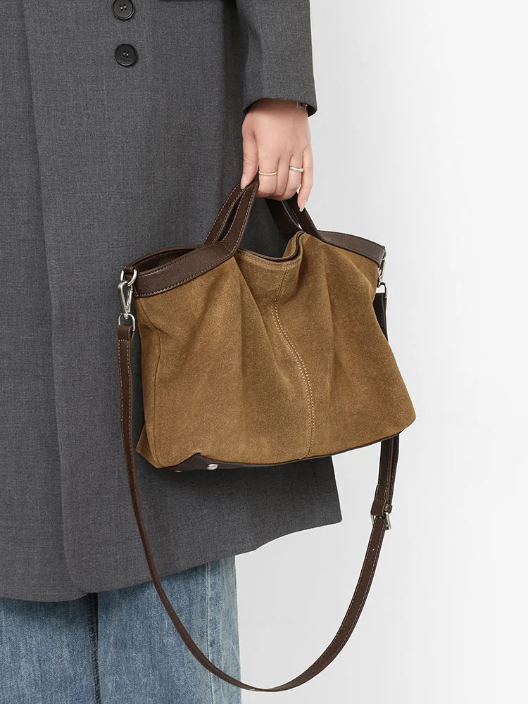 Women Genuine Leather Handbags Large Capacity Female Shoulder Crossbody Bag Fashion Cowhide Commuting Big Totes Bolsas
