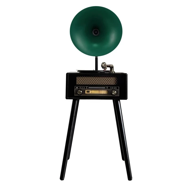 

French European and American retro phonograph record player bluetooth stereo big speaker vinyl record player