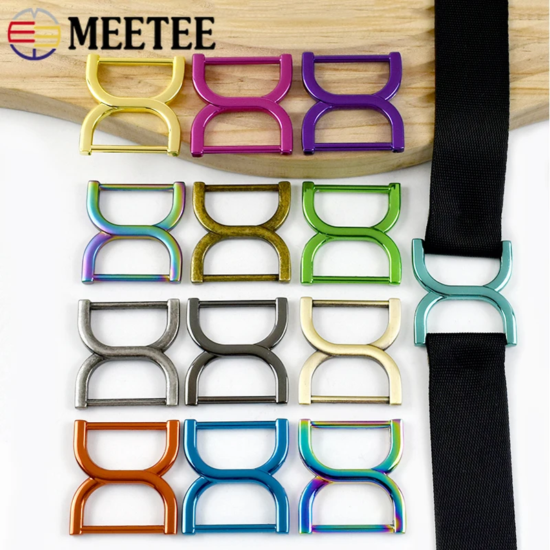 

5/10Pcs Meetee 25mm Metal D Ring Buckle Bag Strap Adjust Clasp Webbing Belt Buckles Luggage Decor Hook DIY Hardware Accessories