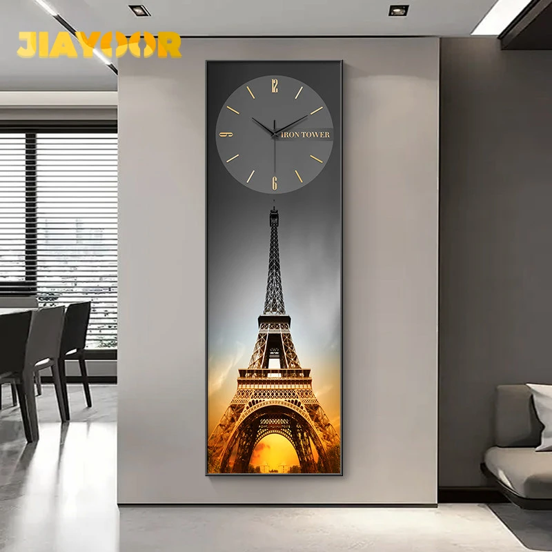 Modern Electronic Clock LED Wall Lamp for Living Room Entrance Corridor Study Hotel Plane Painting Home Decorations Mural Light
