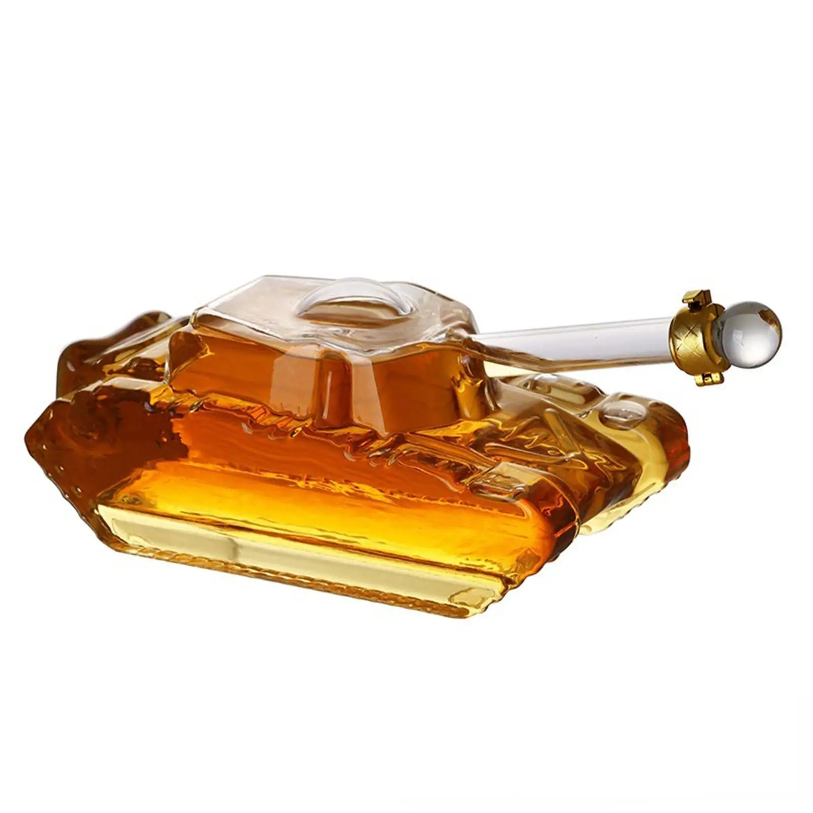 

Whisky Decanter Glass 500ml Bottle Vodka Military Drinks Tequila Novelty Set Transparent Tank Shaped Army Gift for Home Office