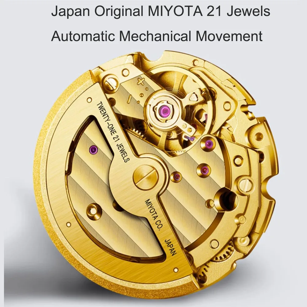 Imagem -05 - Carnival-japão Miyota Relógios Mecânicos Automáticos para Homens Sapphire Data Automática Relógio de Ouro 18k Switzerland Luxury Brand 612g-g i & w