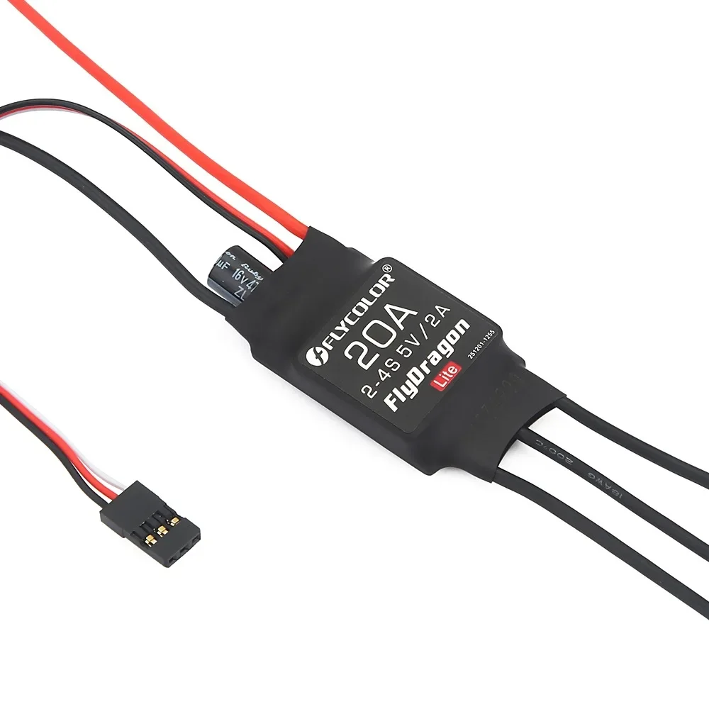 1pcs FLYCOLOR Flydragon Lite 20A/30A/40/50A 5V BEC 2-4S Brushless ESC for RC Airplane Fixed-Wing FPV Drones