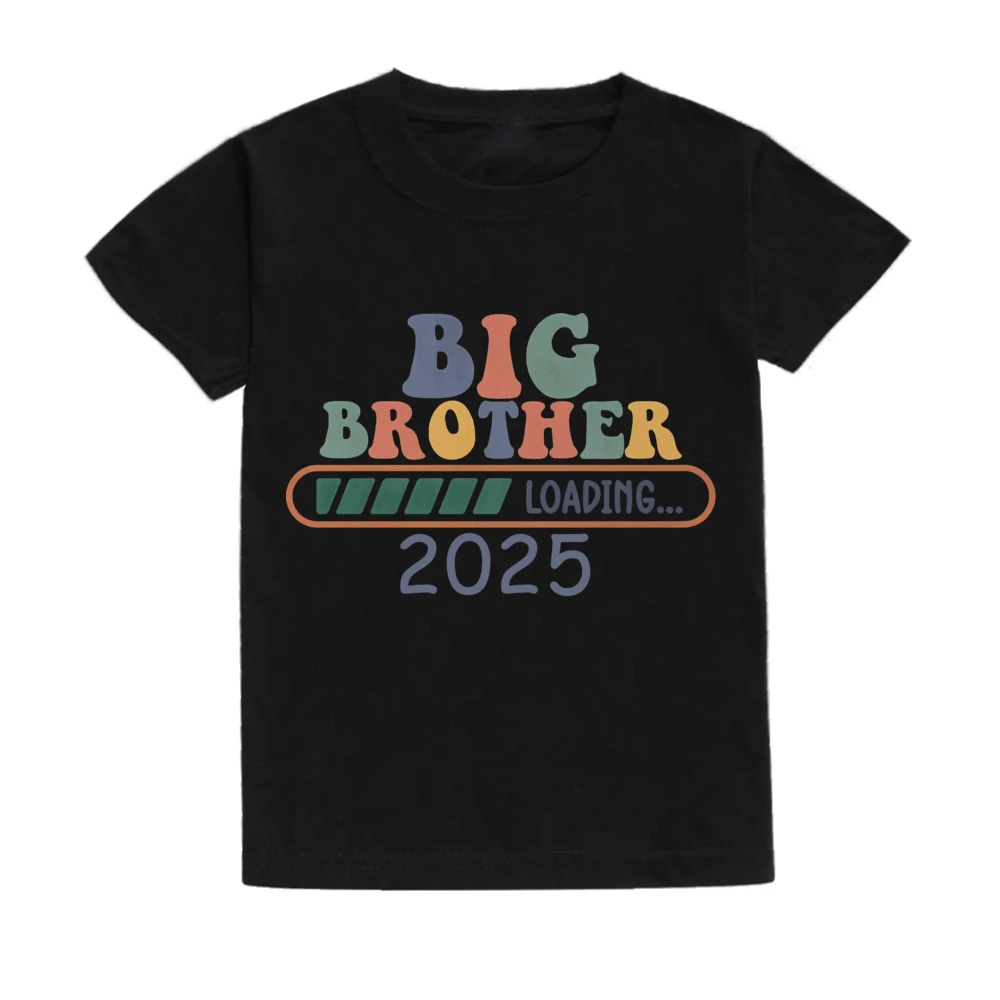 Grote Broer Laden 2025 Print Kids T-Shirt Casual Korte Mouw Ronde Hals Kind T-Shirt Zwangerschap Aankondiging Kleding