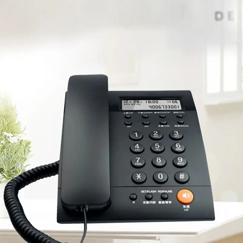 Small Business Office Phone with Caller ID, R Transfer Button, Adjustable LCD Brightness, Do Not Disturb, Corded Landline