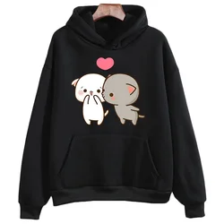 Peach And Goma Mochi Cute Cat Cartoon Print Clothing Plus Size Hoodie Men Women Couple Sweatshirts Long Sleeve Fmeale Streetwear