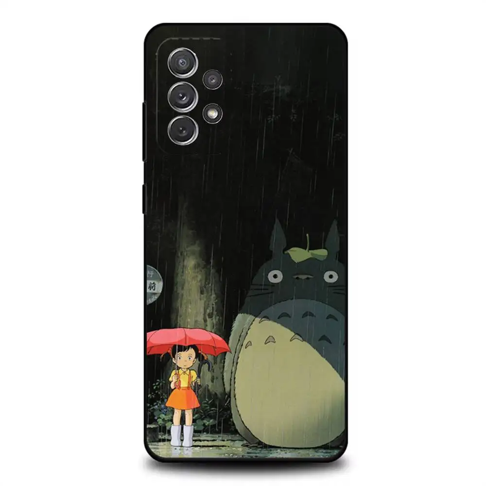 حافظة هاتف CUTE T-TotoroS-ES لهاتف سامسونج S 25,24,23,22,30,21,10,9,Ultra,Plus,Lite,FE,4,5G حافظة ناعمة سوداء
