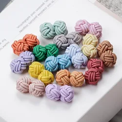 1pair Colorful Double Rope Ball Knot Cufflinks Novelty  Colors Braided Handmade Elastic Upscale Men's Classic Cuff Links For Men