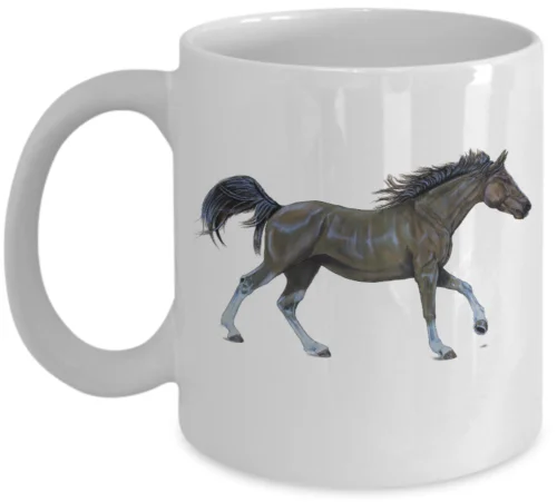 Pets Animals coffee mug - Galloping running horse owner rider lover gift cup