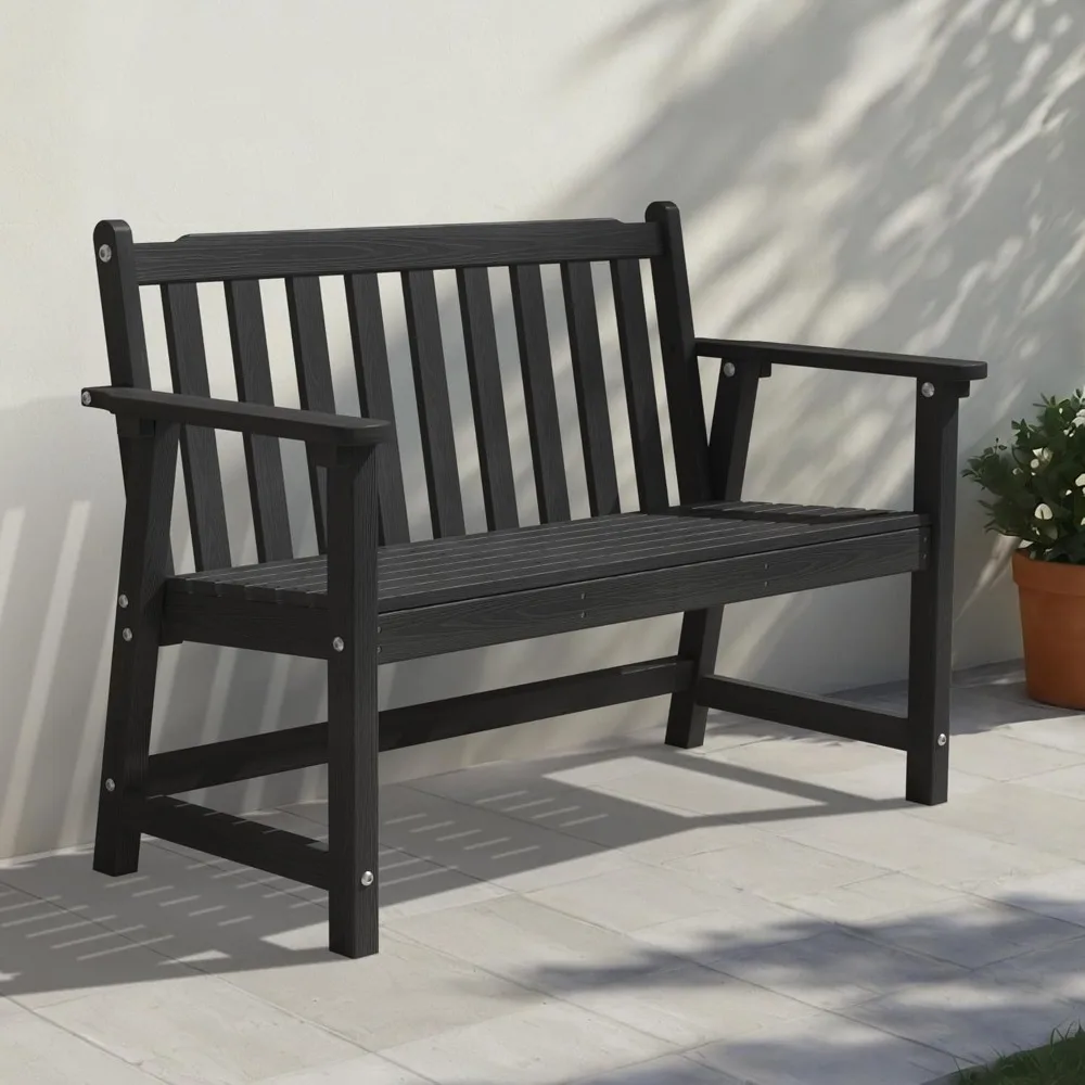 

Outdoor Bench, HDPE Weatherproof Garden Bench, Memorial Benches , Waterproof Patio Porch Benches for Outside Balcony Deck